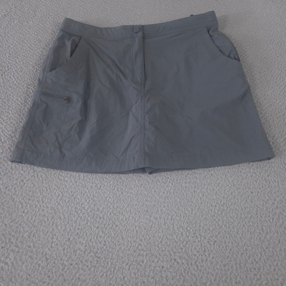 L.L. Bean Skort Women 10 Grey Comfort Trail Water-Repellent Nylon Stretch Active
